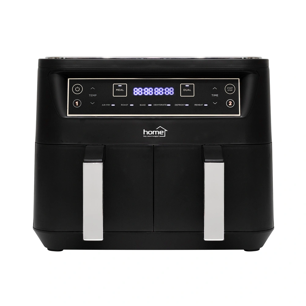 Air fryer dupla kosaras, 2460W, 2 x 3,8 L, állítható hőmérséklet, időkapcsoló, Home HG AF 24 / RENDELÉSRE