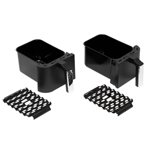 Air fryer dupla kosaras, 2460W, 2 x 3,8 L, állítható hőmérséklet, időkapcsoló, Home HG AF 24 / RENDELÉSRE
