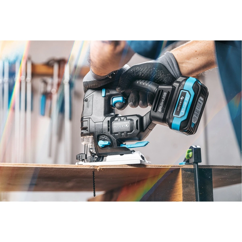 Akkumulátoros dekopírfűrész géptest (töltő és akku nélkül), szénkefementes motor, 18V, HÖGERT HT2E233-0JS 