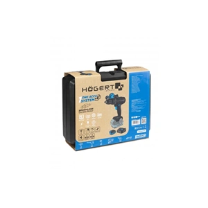 Akkumulátoros fúró-csavarozó szett,  szénkefementes motor, 4 Ah akku, 18 V, 80 Nm, koffer, HÖGERT HT2E246-B14DD