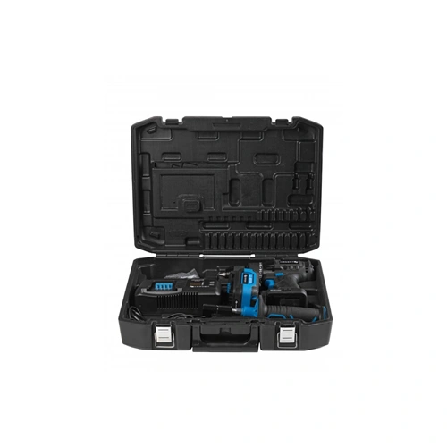 Akkumulátoros fúró-csavarozó szett,  szénkefementes motor, 4 Ah akku, 18 V, 80 Nm, koffer, HÖGERT HT2E246-B14DD