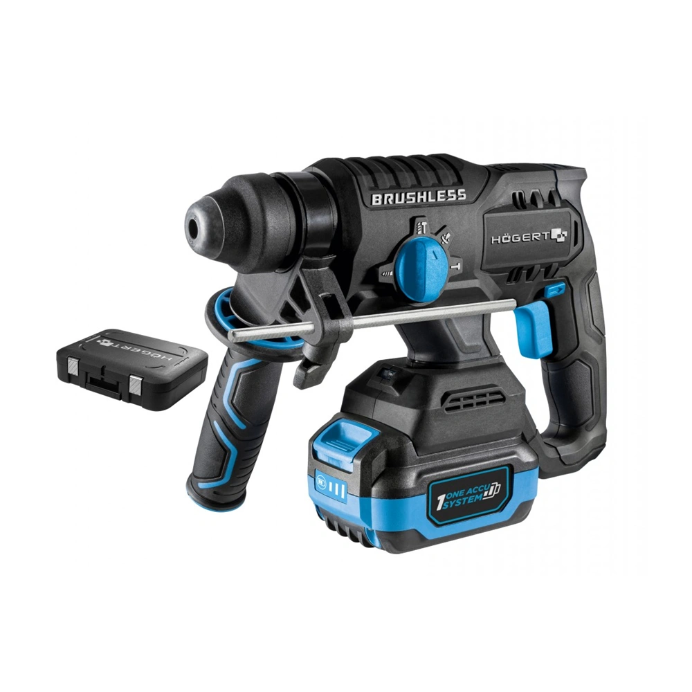 Akkumulátoros fúrókalapács és véső szett, szénkefementes, 18 V, SDS+, 2 J, HÖGERT HT2E249-B24CH  