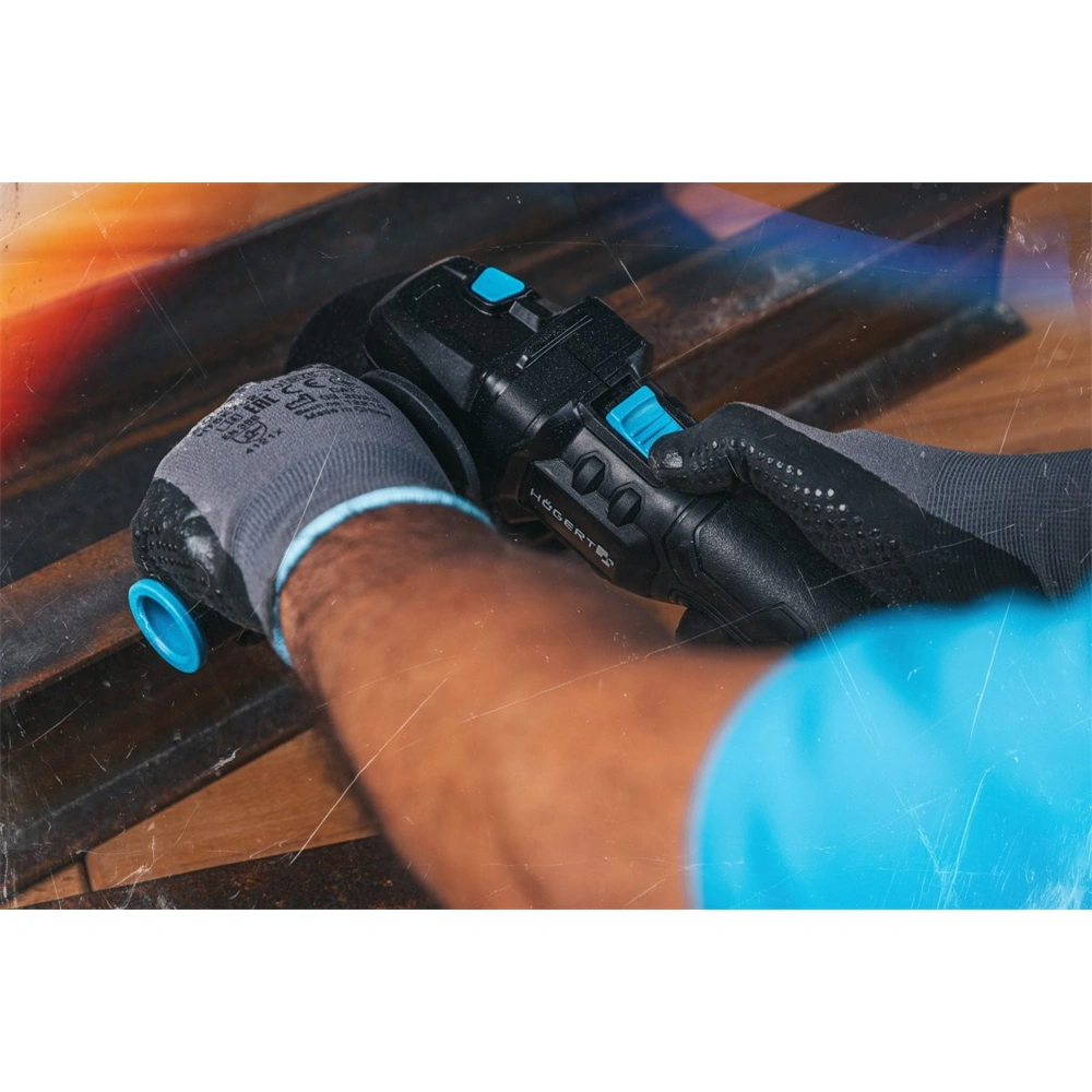 Akkumulátoros sarokcsiszoló géptest (töltő és akku nélkül), szénkefementes, 125 mm, 18V, HÖGERT HT2E231 