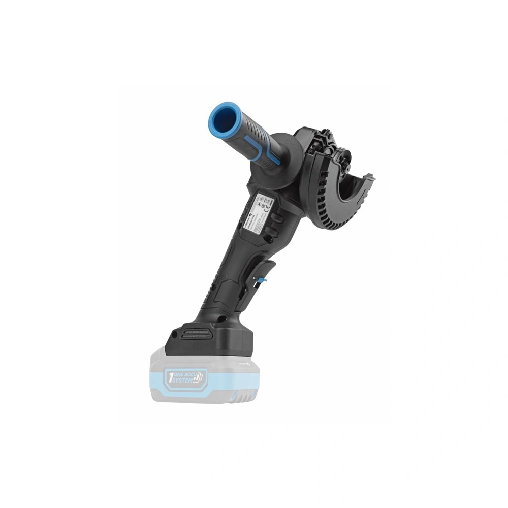 Akkumulátoros sarokcsiszoló géptest (töltő és akku nélkül), szénkefementes, lapát kapcsoló, 125 mm, 18V, HÖGERT HT2E232