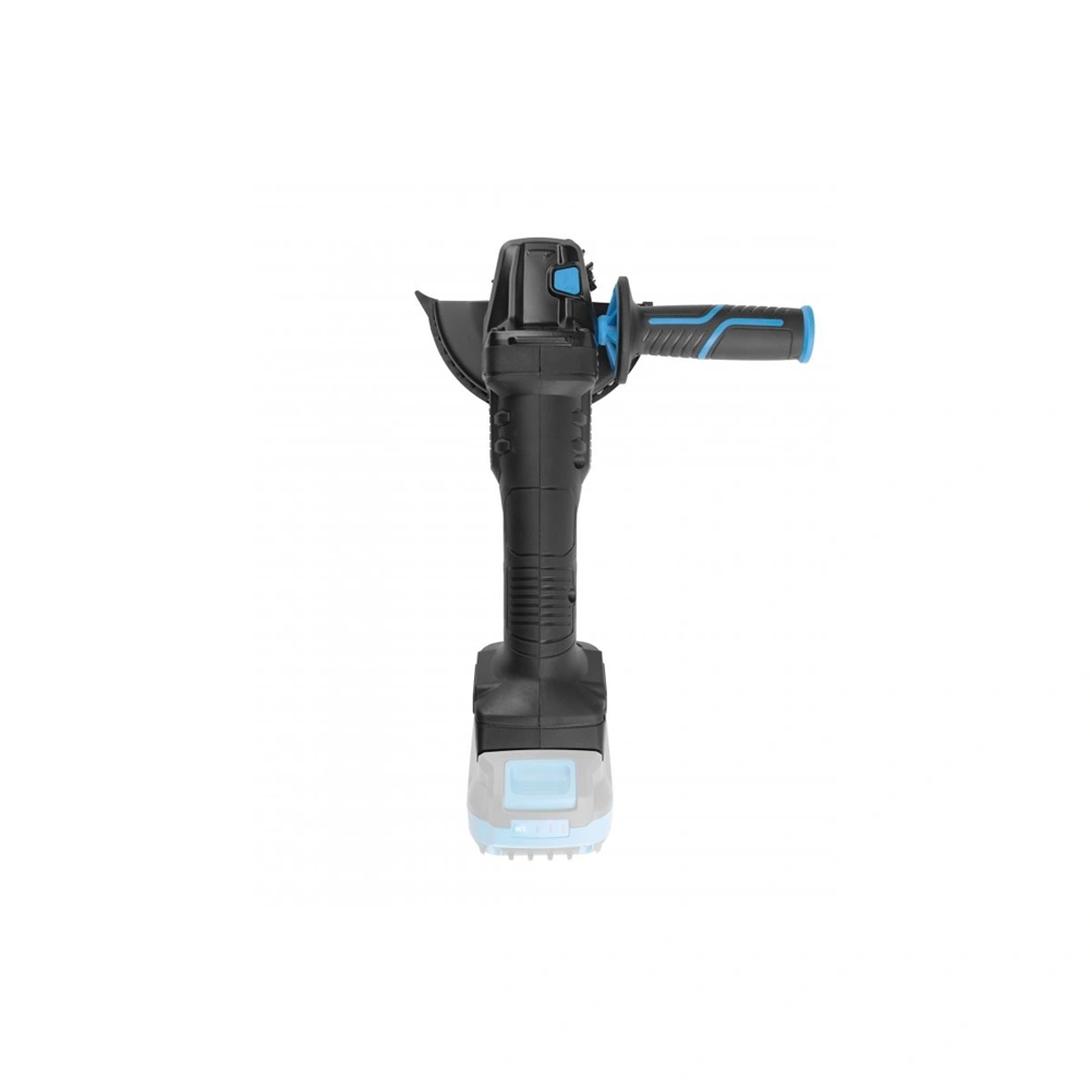 Akkumulátoros sarokcsiszoló géptest (töltő és akku nélkül), szénkefementes, lapát kapcsoló, 125 mm, 18V, HÖGERT HT2E232