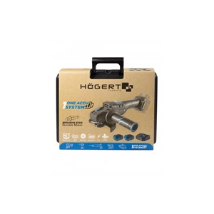 Akkumulátoros sarokcsiszoló szett, szénkefementes, 125 mm, 18 V, koffer, HÖGERT HT2E250-B24AG