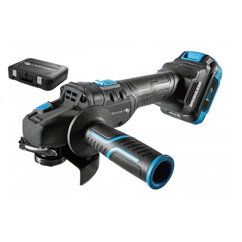 Akkumulátoros sarokcsiszoló szett, szénkefementes, 125 mm, 18 V, koffer, HÖGERT HT2E250-B24AG