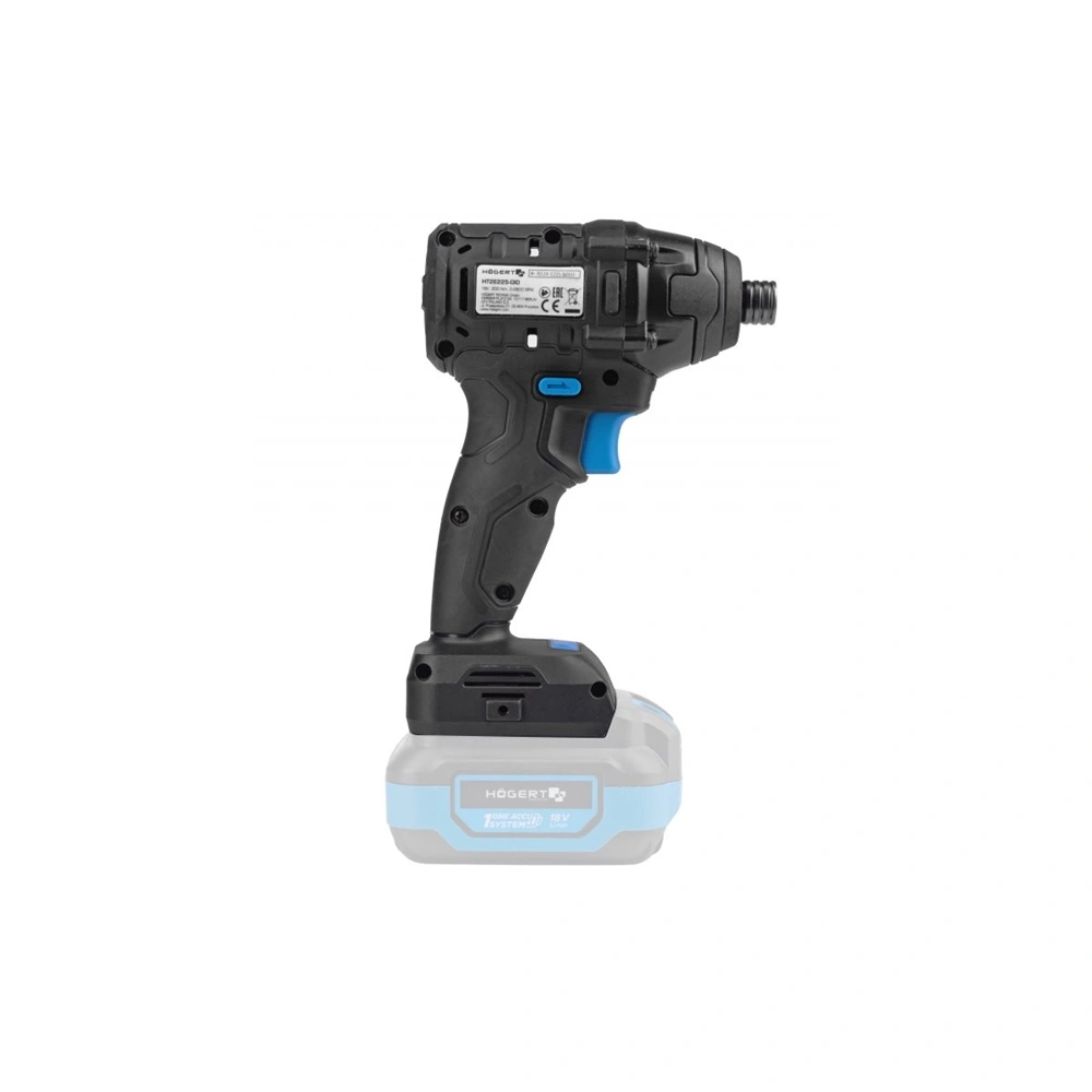 Akkumulátoros ütvecsavarbehajtó géptest,(akku és töltő nélkül),szénkefementes, 18V, 200Nm, HÖGERT HT2E225 