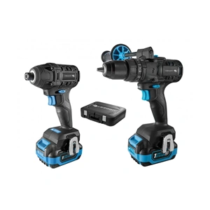 Akkumulátoros ütvefúró-csavarozó és ütvecsavarbehajtó, szénkefementes, 2 Ah + 4Ah akku, 18V, HÖGERT HT2E248  