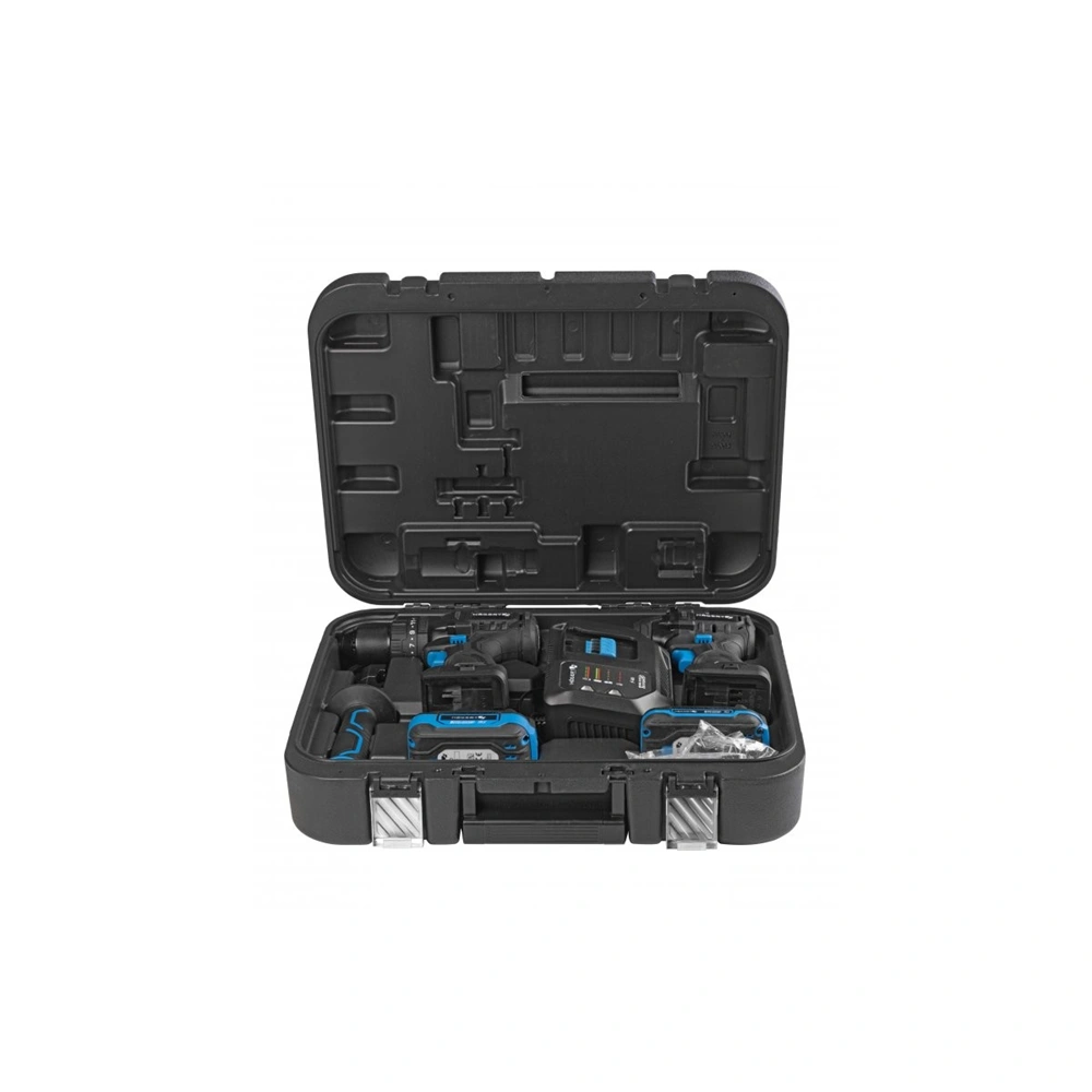 Akkumulátoros ütvefúró-csavarozó és ütvecsavarbehajtó, szénkefementes, 2 Ah + 4Ah akku, 18V, HÖGERT HT2E248  