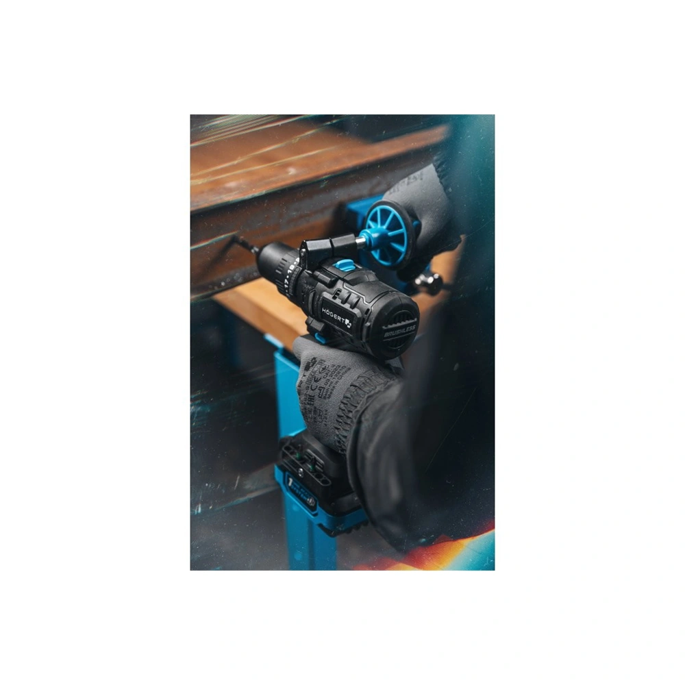 Akkumulátoros ütvefúró-csavarozó és ütvecsavarbehajtó, szénkefementes, 2 Ah + 4Ah akku, 18V, HÖGERT HT2E248  