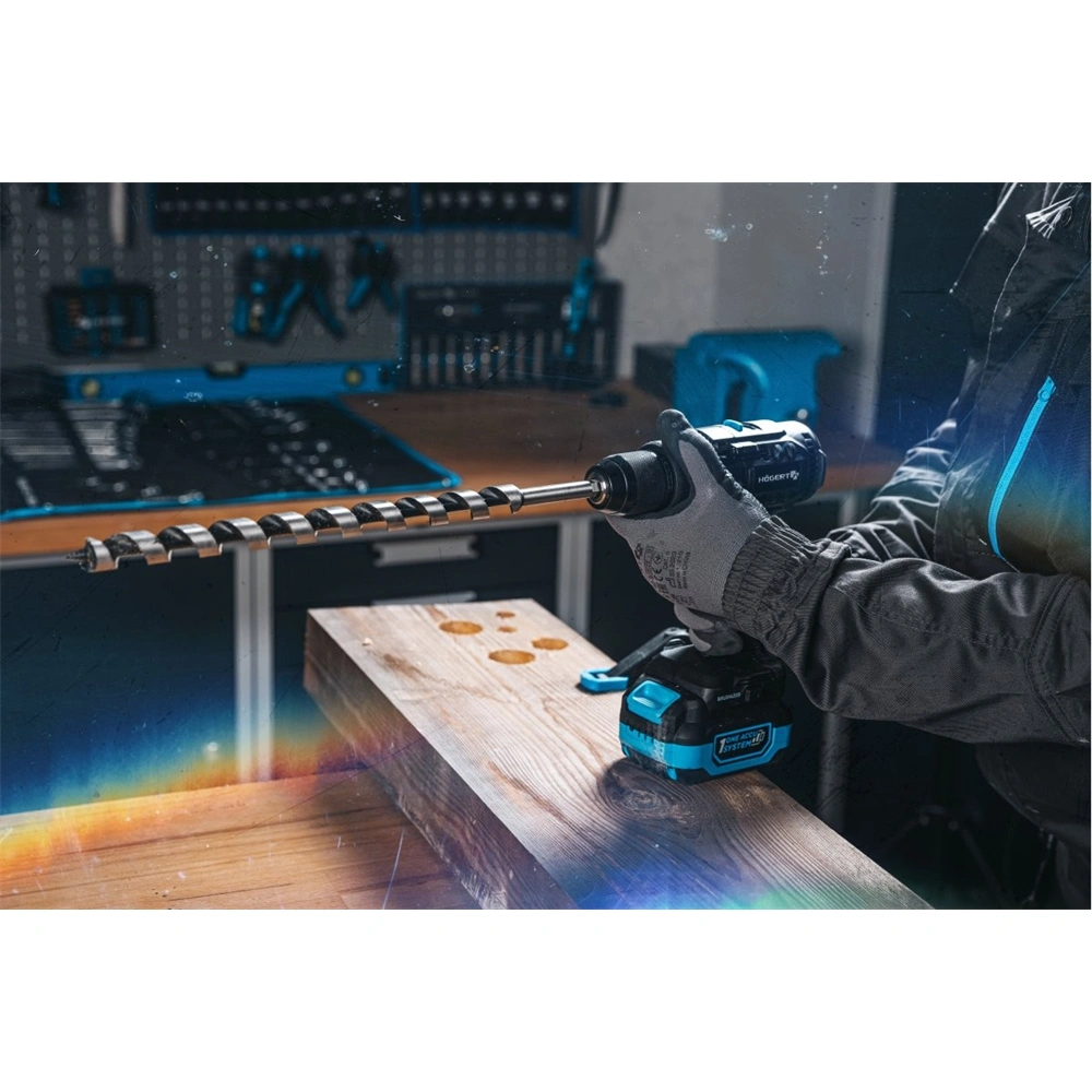 Akkumulátoros ütvefúró-csavarozó géptest, (akku és töltő nélkül),szénkefementes,18V, 80Nm, HÖGERT HT2E223  