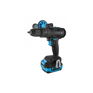 Akkumulátoros ütvefúró-csavarozó szett, szénkefementes motor, 4 Ah akku, 18 V, 80 Nm, koffer, HÖGERT HT2E247-B14PD