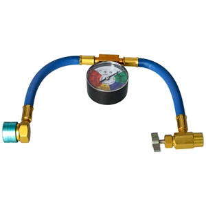 Autóklíma töltő csap, kiszúrós, csővel, órával R1234yf gáz töltésére