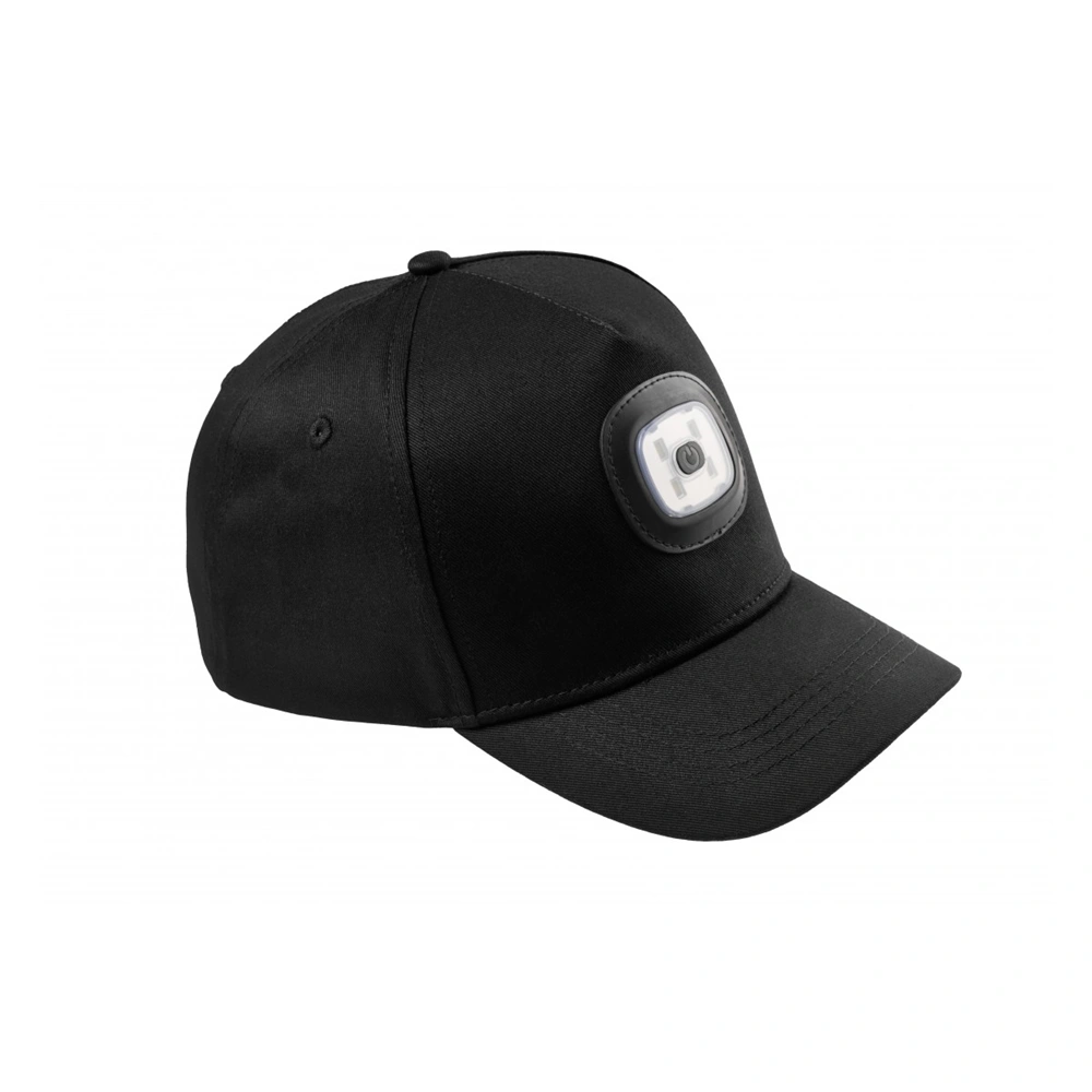 Baseball sapka LED világítással, USB töltés, 100 lm, fekete, HÖGERT HT5K498