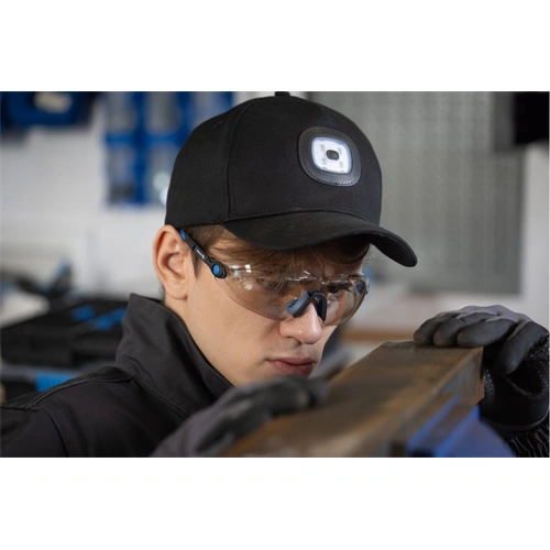 Baseball sapka LED világítással, USB töltés, 100 lm, fekete, HÖGERT HT5K498