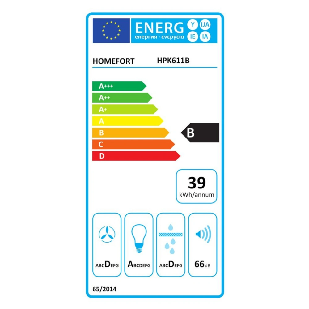 Beépíthető, kihúzható páraelszívó, fekete, 408 m3/h  (eredeti) HOMEFORT HPK611B / RENDELÉSRE