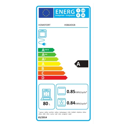 Beépíthető sütő, digitális kijelző, gőztisztító funkció  (eredeti) HOMEFORT HSB64DGB / RENDELÉSRE