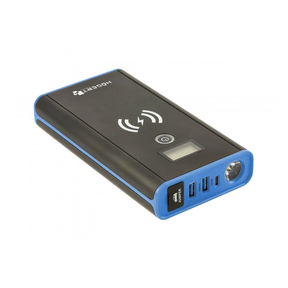 Bikázó Jump starter, PowerBank, LED lámpa, 10000 mAh,USB, indukciós, vezeték nélküli töltő, HÖGERT HT8G623 / RENDELÉSRE