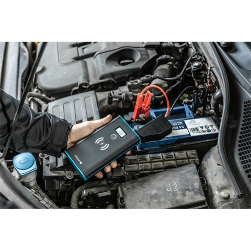 Bikázó Jump starter, PowerBank, LED lámpa, 10000 mAh,USB, indukciós, vezeték nélküli töltő, HÖGERT HT8G623 / RENDELÉSRE