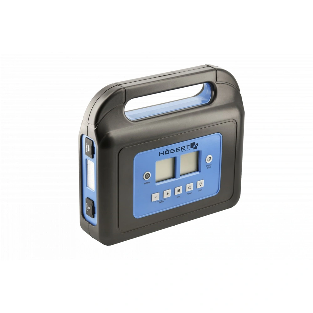 Bikázó Jump starter, PowerBank, LED lámpa, kompresszor, 8 Bar, 10000 mAh,  USB, 400A, HÖGERT HT8G624