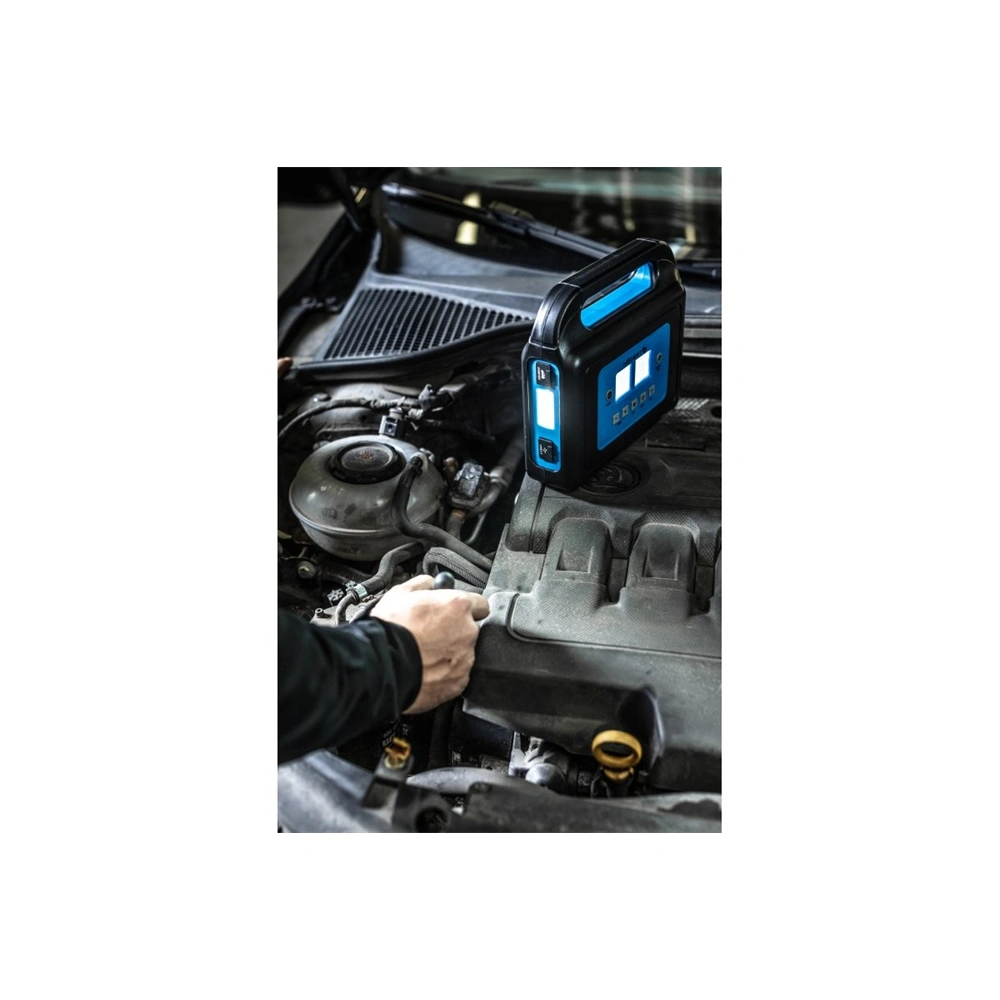 Bikázó Jump starter, PowerBank, LED lámpa, kompresszor, 8 Bar, 10000 mAh,  USB, 400A, HÖGERT HT8G624