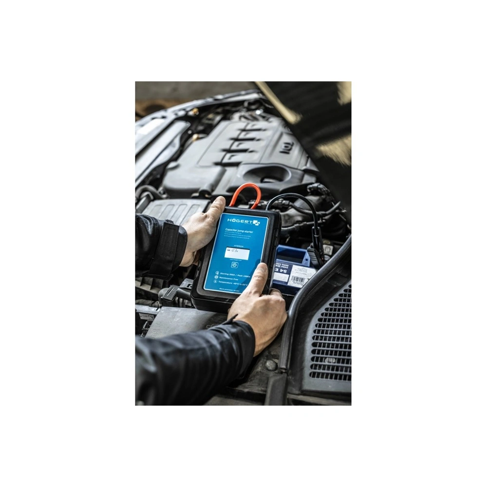 Bikázó Jump starter, kondenzátoros, 12V-os akkumulátorokhoz, 500 - 1000A, HÖGERT HT8G625 / RENDELÉSRE