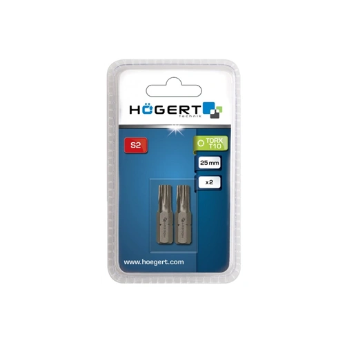 Bitfej, torx, T10, 25 mm, 2db/csomag , HÖGERT HT1S361