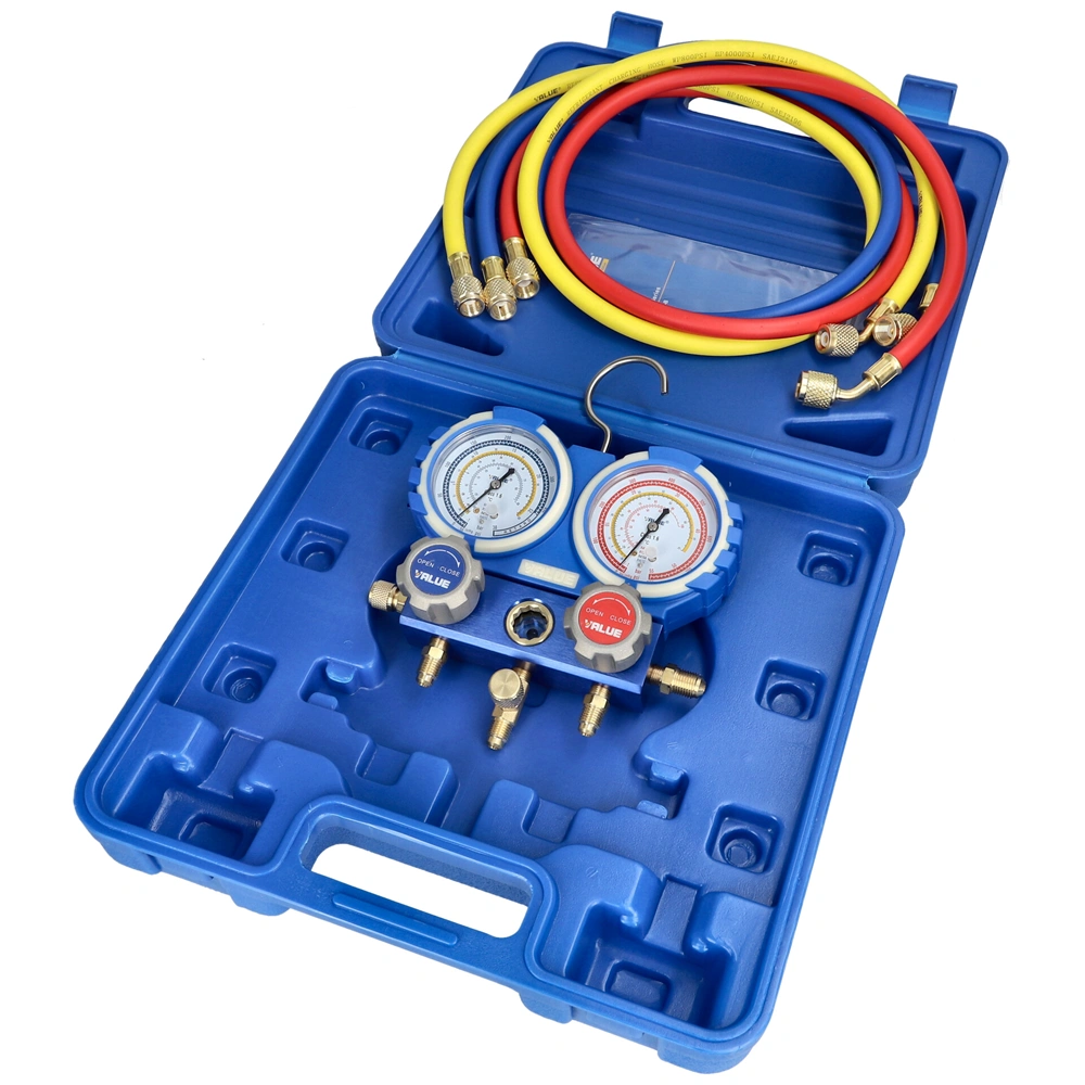 Csaptelep készlet, dupla, kétcsapos VMG-2-R410A-B ( R22, R134a, R407c, R410a hűtőközegekhez) VALUE