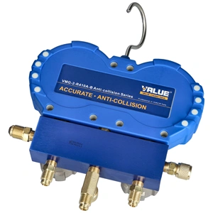 Csaptelep készlet, dupla, kétcsapos VMG-2-R410A-B ( R22, R134a, R407c, R410a hűtőközegekhez) VALUE