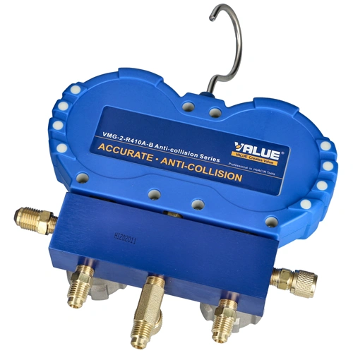 Csaptelep készlet, dupla, kétcsapos VMG-2-R410A-B ( R22, R134a, R407c, R410a hűtőközegekhez) VALUE