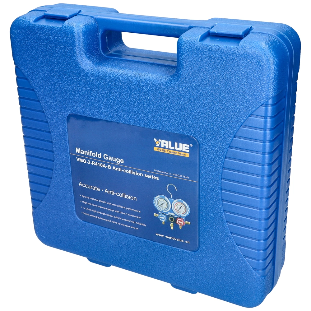 Csaptelep készlet, dupla, kétcsapos VMG-2-R410A-B ( R22, R134a, R407c, R410a hűtőközegekhez) VALUE