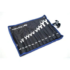 Csillag-villáskulcs készlet, 6-24 mm, 12 részes, 25 év garancia, szövet felakaszthatós tartó, HÖGERT HT1W492-1