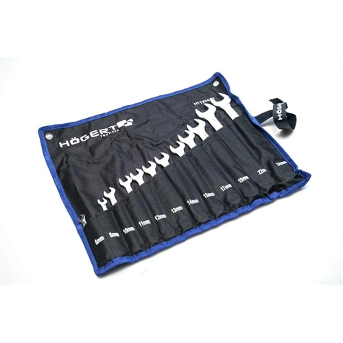 Csillag-villáskulcs készlet, 6-24 mm, 12 részes, 25 év garancia, szövet felakaszthatós tartó, HÖGERT HT1W492-1