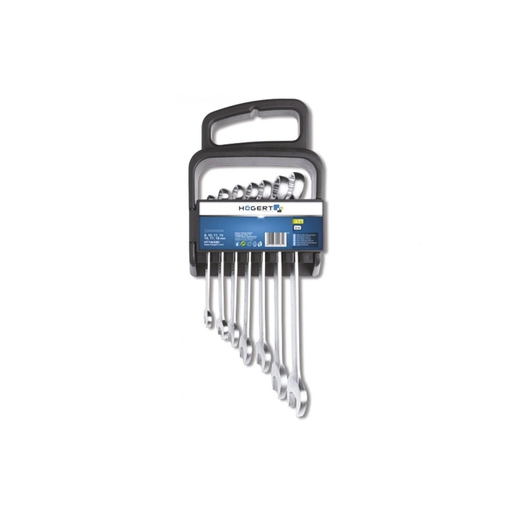 Csillag-villáskulcs készlet, 8-19 mm 7 részes műanyag tartó, 25 év garancia, HÖGERT HT1W490