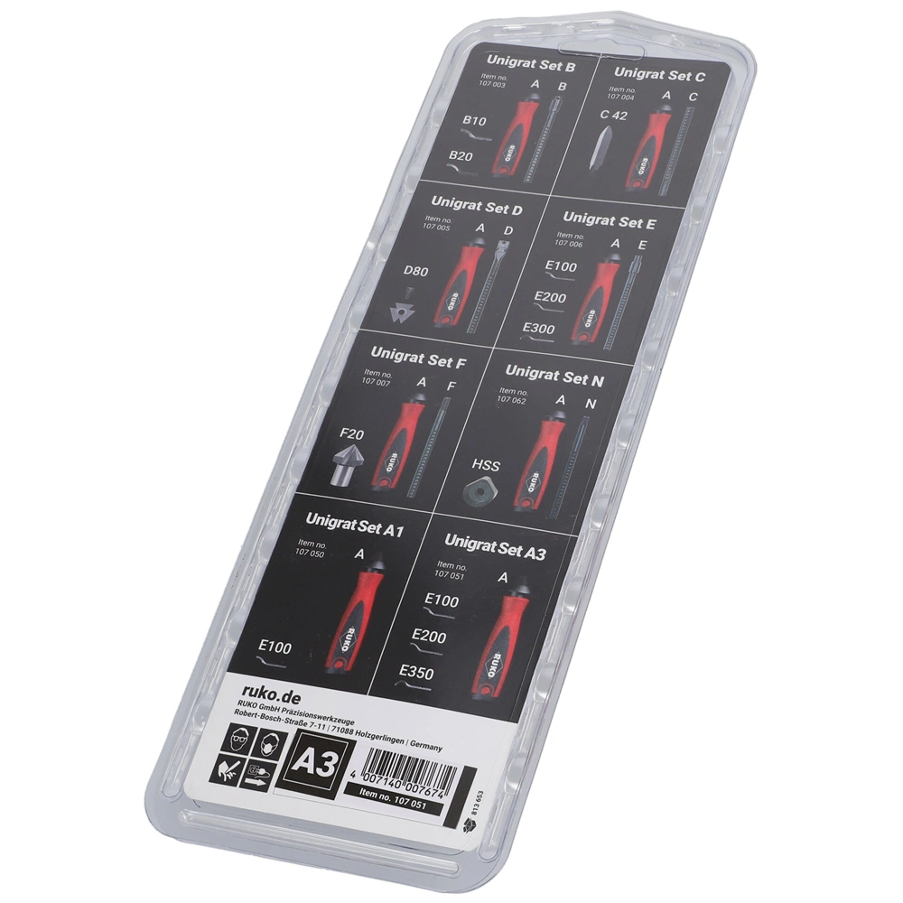 Csősorjázó, RUKO,  3db cserélhető sorjázópengével, ROTHENBERGER 107051