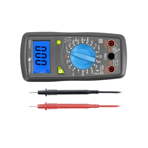 Digitális multiméter, LED dióda, AC-DC 600V, 10A, 2 MΩ , HÖGERT HT1E602