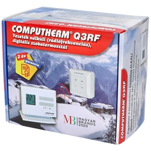 Digitális, rádiófrekvenciás szobatermosztát (COMPUTHERM Q3RF)