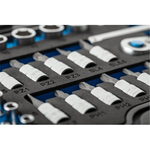 Dugókulcs és bitkészlet 1/4", 34 részes, Élettartam garancia, HÖGERT HT1R464