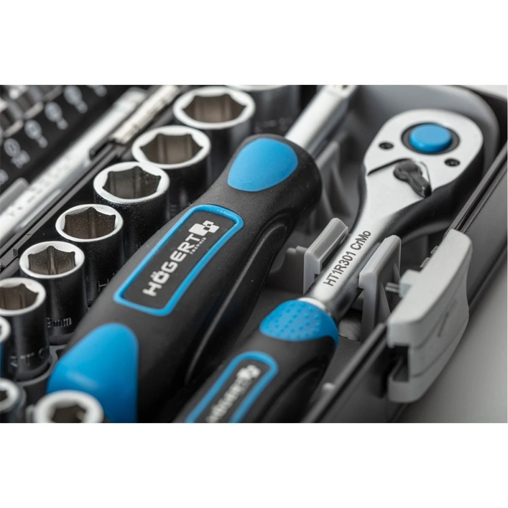 Dugókulcs és bitkészlet 1/4", 5,5-14 mm, 38 részes, Élettartam garancia, HÖGERT HT1R462