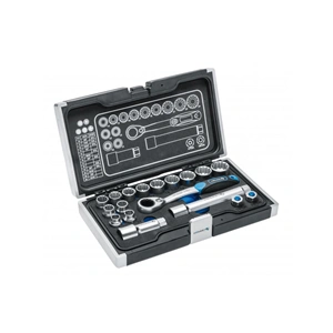 Dugókulcs készlet, átengedős, racsnis, 3/8", 18 részes, Élettartam garancia, HÖGERT HT1R478