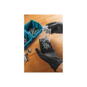 Eldobható nitril kesztyű, gyémánt textúrájú, fekete (100 db/csomag) HÖGERT HT5K774L