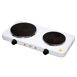 Elektromos főzőlap, dupla, teljesítmény 1000 W + 1500 W, ∅15 cm + ∅18 cm főzőfelület, HOME HG R 02WH / RENDELÉSRE