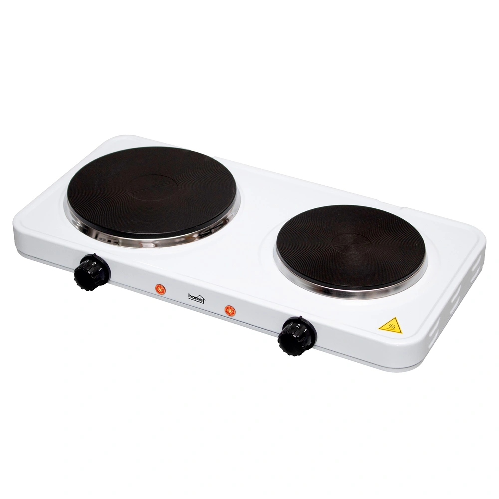 Elektromos főzőlap, dupla, teljesítmény 1000 W + 1500 W, ∅15 cm + ∅18 cm főzőfelület, HOME HG R 02WH / RENDELÉSRE
