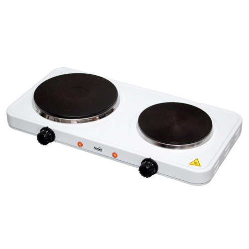 Elektromos főzőlap, dupla, teljesítmény 1000 W + 1500 W, ∅15 cm + ∅18 cm főzőfelület, HOME HG R 02WH / RENDELÉSRE