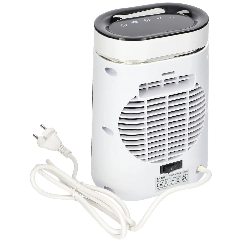 Elektromos fűtőtest, 1500W, 2 fokozatú, álló, IP20, LED kijelző, ventilátor, időzítő, termosztáttal, HOME FK 55