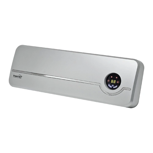 Elektromos fűtőtest, 2000W, fali, ventilátoros, 2 fokozatú, időzítő, LCD kijelző, ezüst, HOME FKF 56202 / RENDELÉSRE