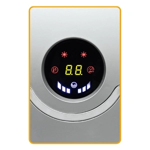 Elektromos fűtőtest, 2000W, fali, ventilátoros, 2 fokozatú, időzítő, LCD kijelző, ezüst, HOME FKF 56202 / RENDELÉSRE