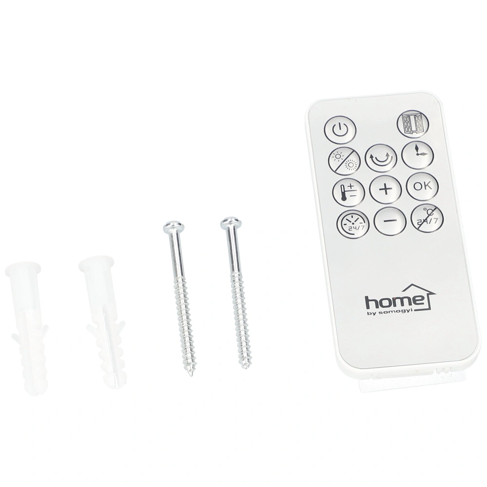 Elektromos fűtőtest, 2200W, fali, ventilátoros, 2 fokozatú, időzítő, termosztát, LCD, távirányító, HOME FKF 65221