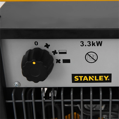Elektromos fűtőtest, 3300 W, ipari, ventilátoros, 2 fokozatú, IPX4, fém ház, STANLEY ST-033-240-E / RENDELÉSRE